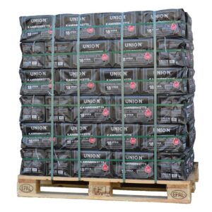 Bruinkoolbriketten in palletverpakking